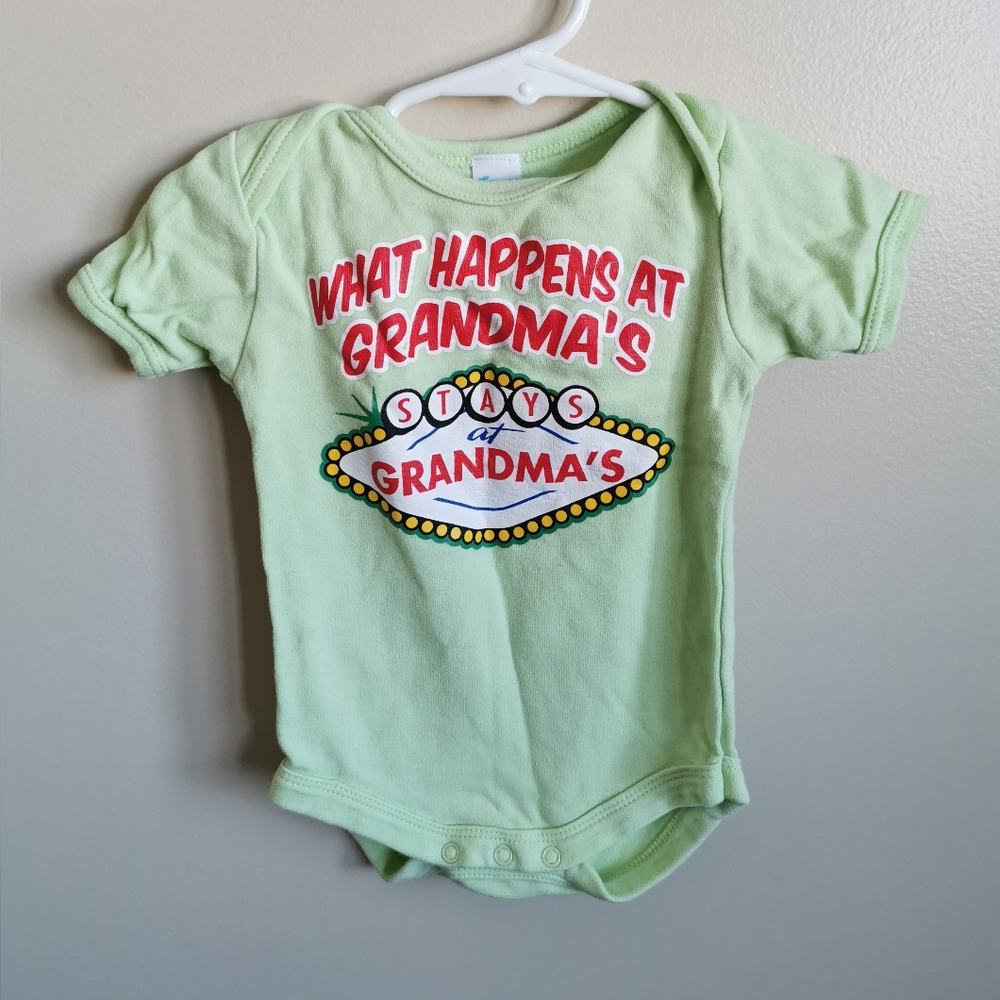 "What happens at grandma's stays at grandma's" Onesie
